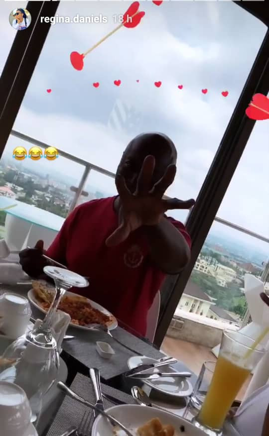 Regina Daniels shares lovely photos of her hubby, Ned Nwoko, as they dined with other members of his family (photos)