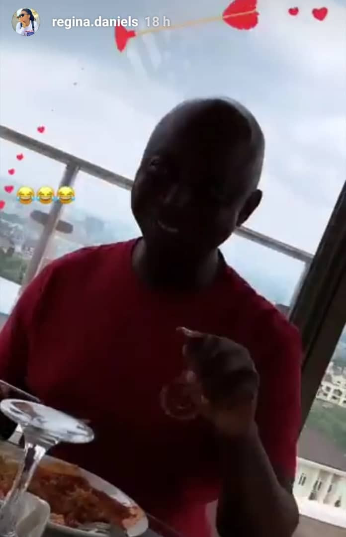 Regina Daniels shares lovely photos of her hubby, Ned Nwoko, as they dined with other members of his family (photos)