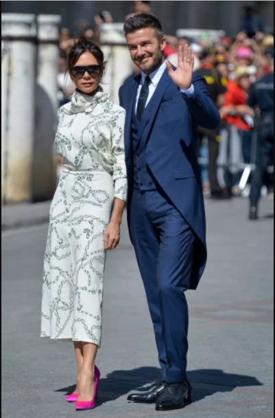 David and Victoria Beckham join football stars at Sergio Ramos