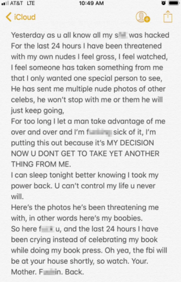 Bella Thorne releases her naked photos by herself after hacker threatened to release them
