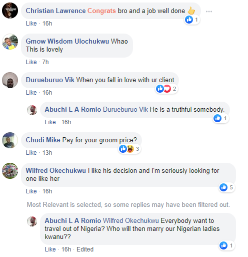 Trending FB post shared by Yahoo boy who fell in love with his "maga" and married her after she paid his "groom price"