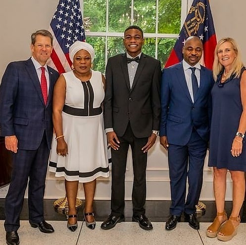Photos: Lagos NURTW boss, MC Oluomo and family meet Governor of Atlanta Georgia, Brian Kemp (Photos)