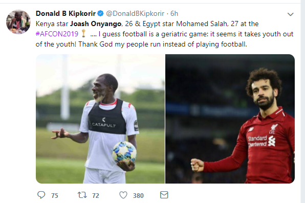Trending photos of 27-year-old Kenyan footballerJoash Onyango training with the National team ahead of 2019 AFCON