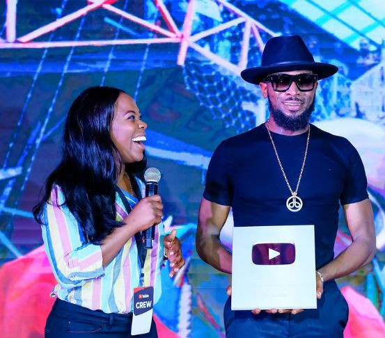 Dbanj receives Silver plaque from YouTube after hitting 100,000 subscribers (Photos)
