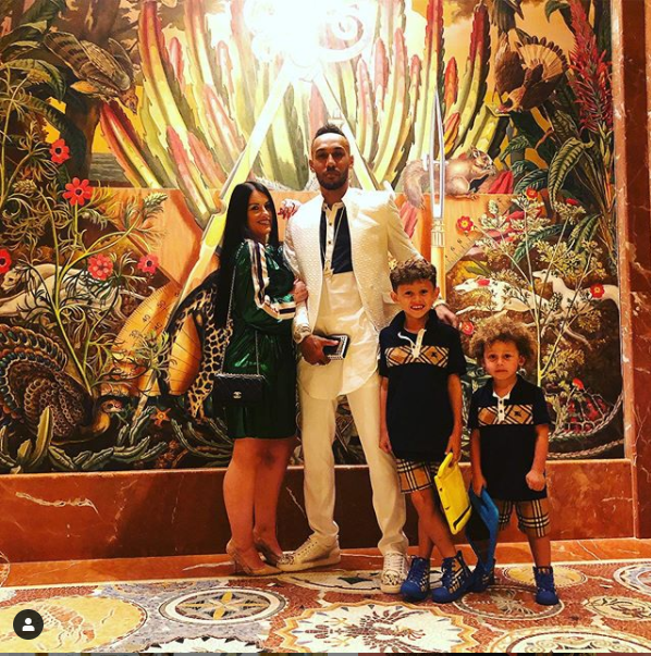 Arsenal star Pierre-Emerick Aubameyang shows off his beautiful family during his Birthday outing (Photo)