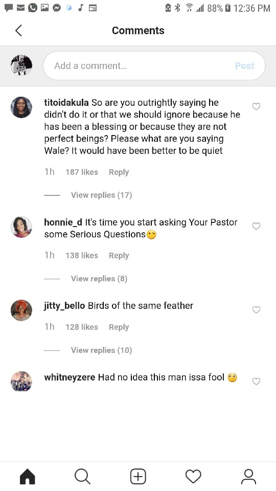 Simi, Waje, Kemi Adetiba, Lala Akindoju, other celebrities and IG users slam Wale Jana for defending alleged rapist pastor Biodun Fatoyinbo 