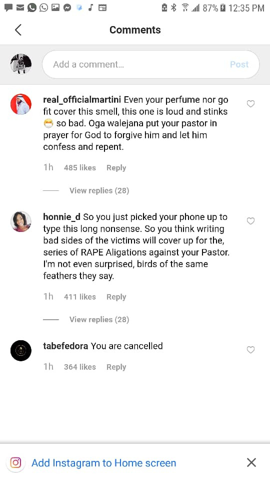 Simi, Waje, Kemi Adetiba, Lala Akindoju, other celebrities and IG users slam Wale Jana for defending alleged rapist pastor Biodun Fatoyinbo 