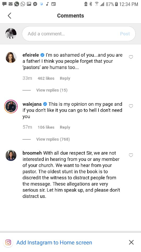 Simi, Waje, Kemi Adetiba, Lala Akindoju, other celebrities and IG users slam Wale Jana for defending alleged rapist pastor Biodun Fatoyinbo 