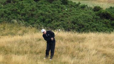 Mr Trump plays a round of golf at Trump Turnberry Luxury Collection Resort in Scotland on 15 July, 2018