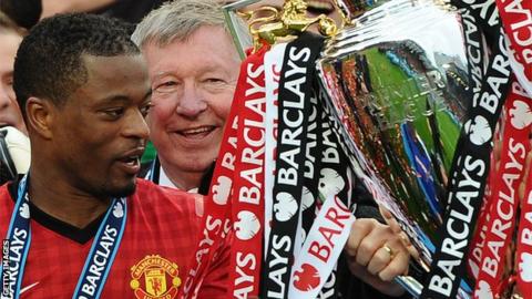 Patrice Evra (left) won the Premier League five times with Manchester United