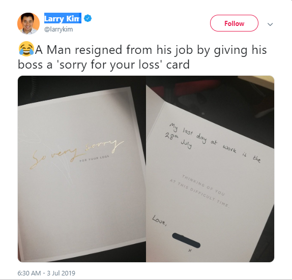 Savage! Man gives his boss a