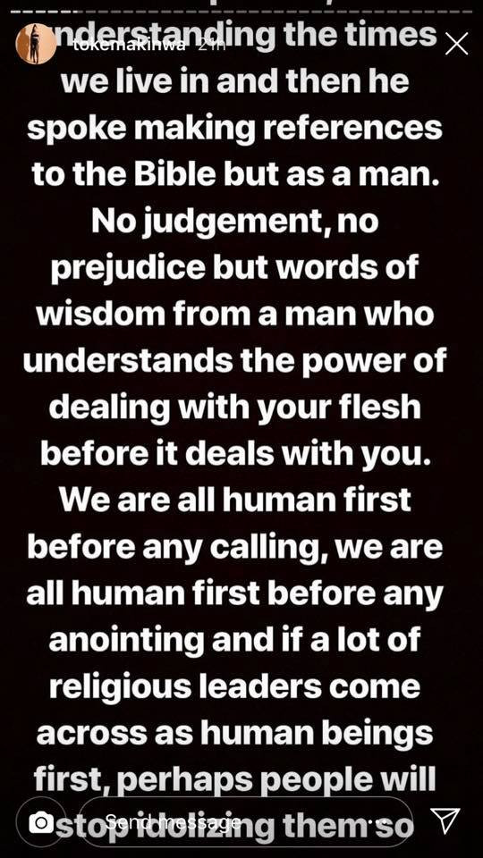 We are humans first before the anointing - Toke Makinwa says as she supports Pastor Adeboye on comment about 