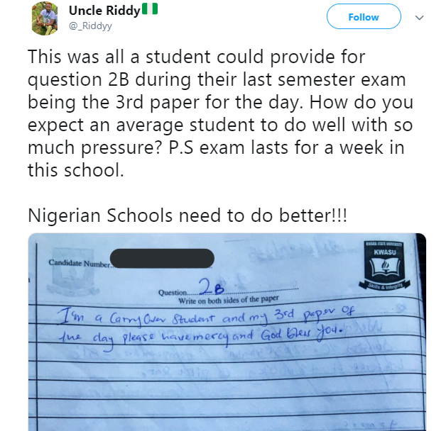 Kwara State University slammed for making students write 3 exams in a day