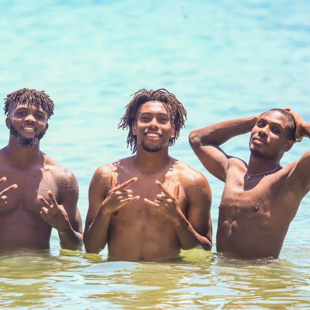 Super Eagles stars show off their abs at the beach as they unwind ahead of AFCON clash with South Africa (Photos)