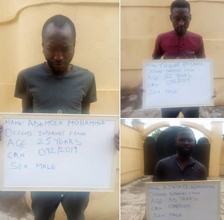 Three Yahoo Yahoo boys bag jail terms in Ilorin
