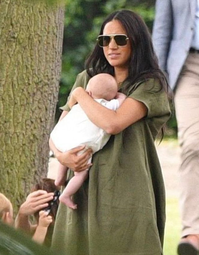 Meghan Markle takes newborn son with Kate Middleton and her kids to watch Harry and Williams play in polo match (photos)