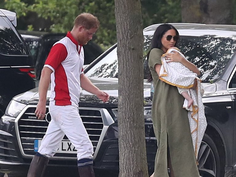 Meghan Markle takes newborn son with Kate Middleton and her kids to watch Harry and Williams play in polo match (photos)