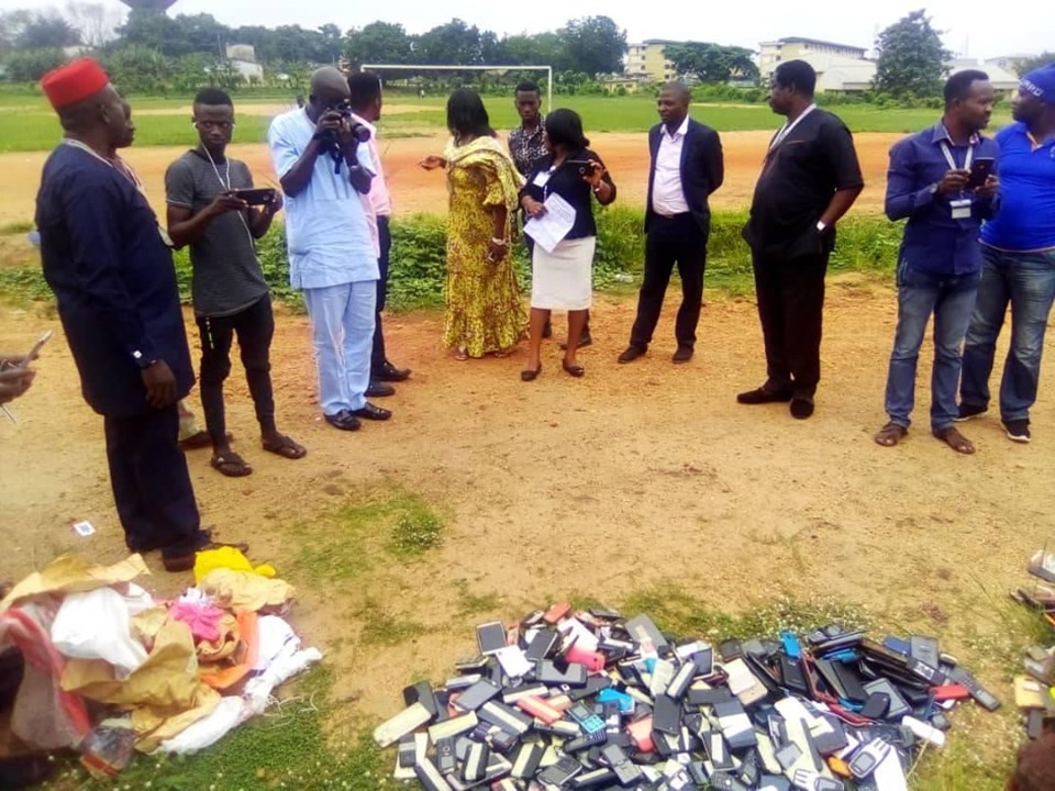 Exam malpractices: Management of The Polytechnic Ibadan burns phones seized from students