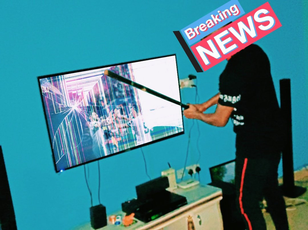 AFCON: Nigerian man destroys his TV after Nigeria lost to Algeria