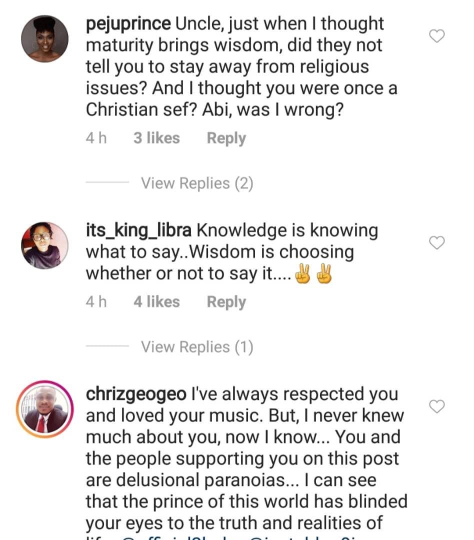 2face comes under serious attack for endorsing post criticizing the bible