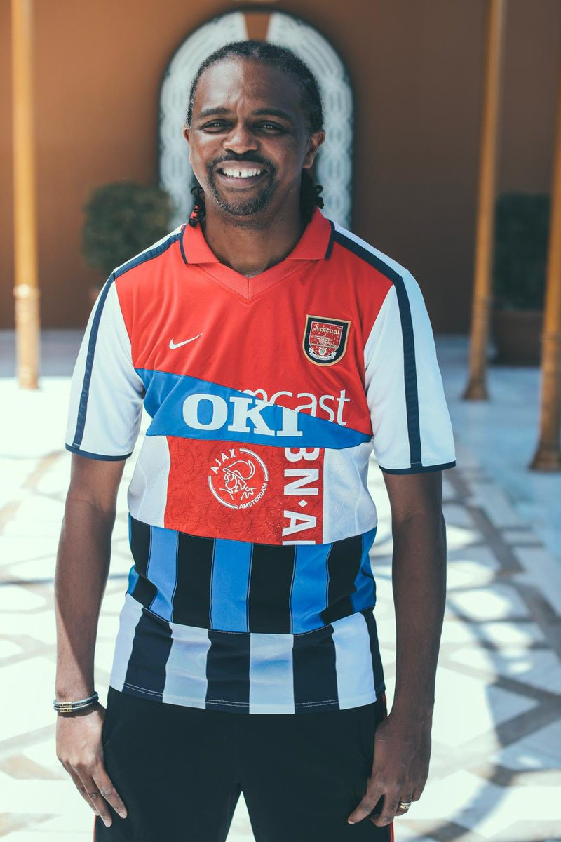 Football legend, Nwankwo Kanu shows off special jersey featuring all the clubs he played for (Photos)