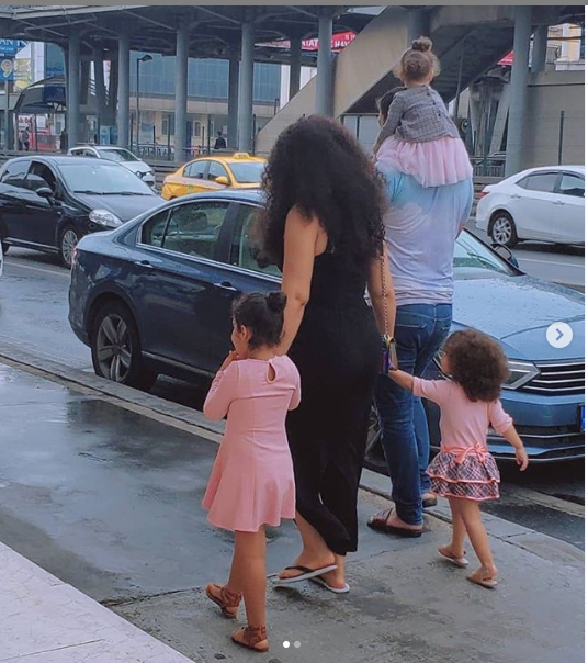 Nadia Buari shares rare photos of herself, husband and their beautiful children enjoying a stroll