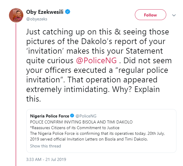 COZA: Oby Ezekwesili queries Police over motive of invitation to Timi and Busola Dakolo 