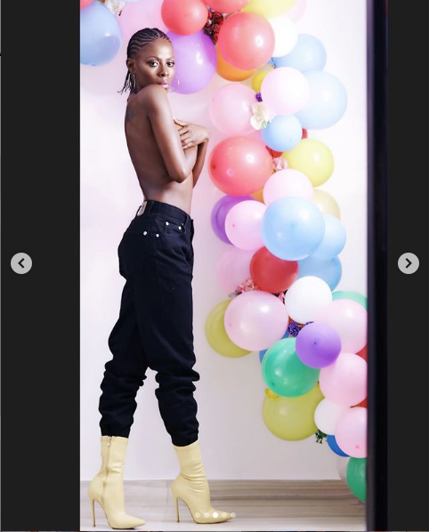 Big Brother Naija star, Khloe poses topless in new photos