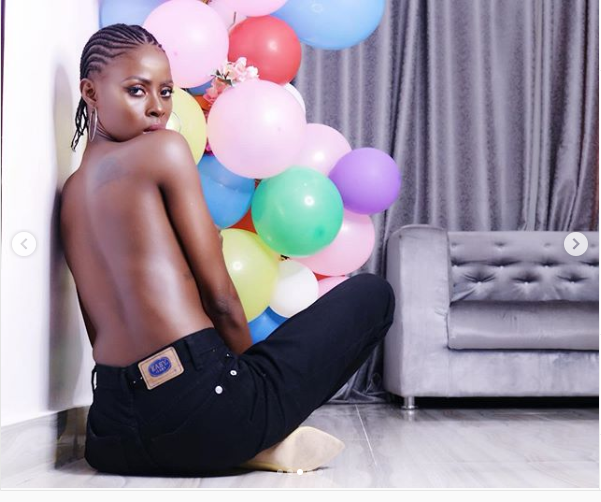 Big Brother Naija star, Khloe poses topless in new photos