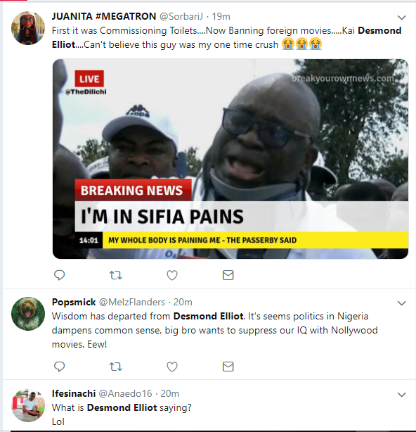 Desmond Elliott comes under serious attack for calling for a ban on Foreign movies in Nigeria