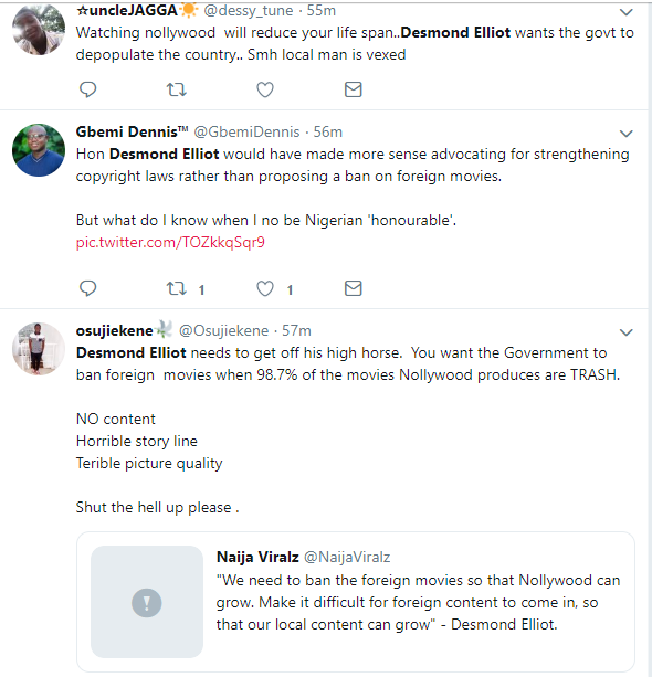 Desmond Elliott comes under serious attack for calling for a ban on Foreign movies in Nigeria
