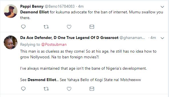 Desmond Elliott comes under serious attack for calling for a ban on Foreign movies in Nigeria