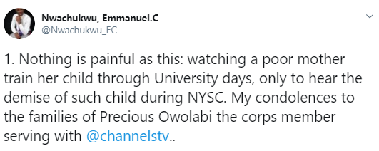 Nigerians react to the death of Channels reporter, Precious Owolabi