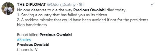Nigerians react to the death of Channels reporter, Precious Owolabi