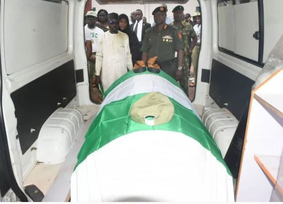 Photos: NYSC DG pays last respect as corpes?of Channels TV reporter, Precious Owolabi, leaves morgue to his parents in Zaria