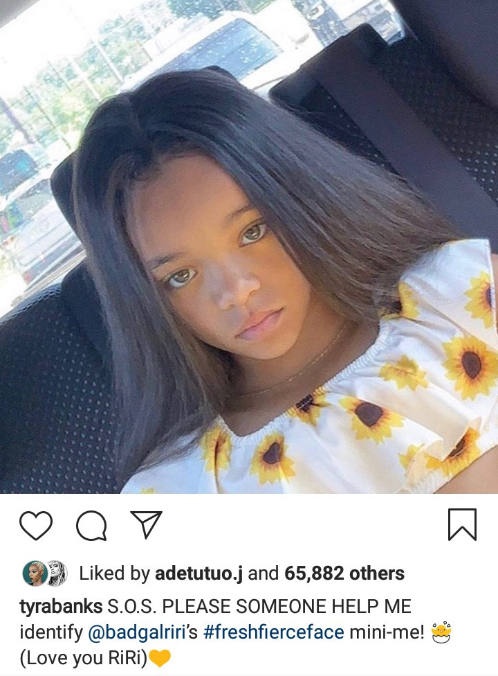 Rihanna reacts in shock as she comes across viral photo of a little girl who looks just like her