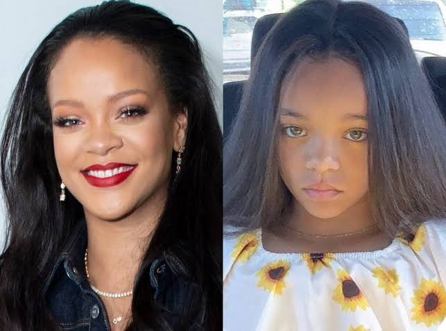 Rihanna reacts in shock as she comes across viral photo of a little girl who looks just like her