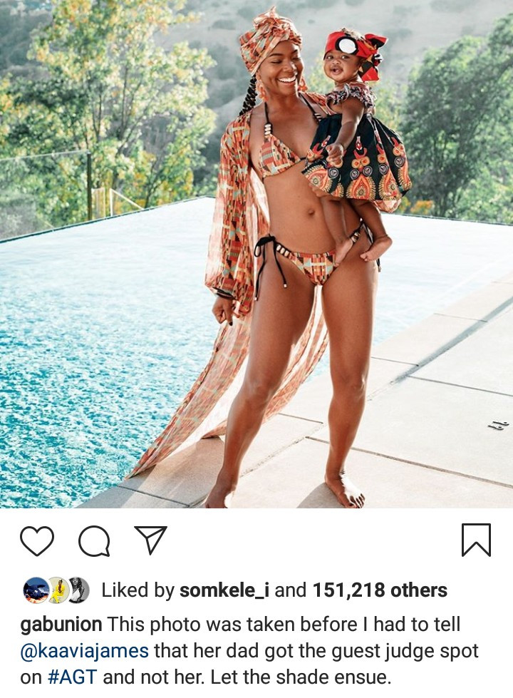 Gabrielle Union and daughter Kaavia James look regal in African Print