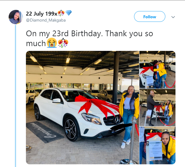 23-year-old Law student gets a Mercedes Benz from her Mother as birthday gift