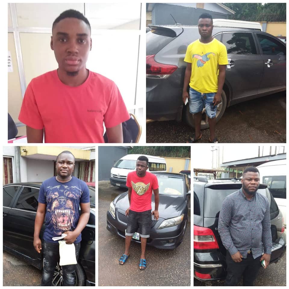 Photos: Nine suspected internet fraudsters arrested in Edo