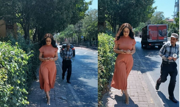 Nadia Buari shares photos of a photobomber staring at her