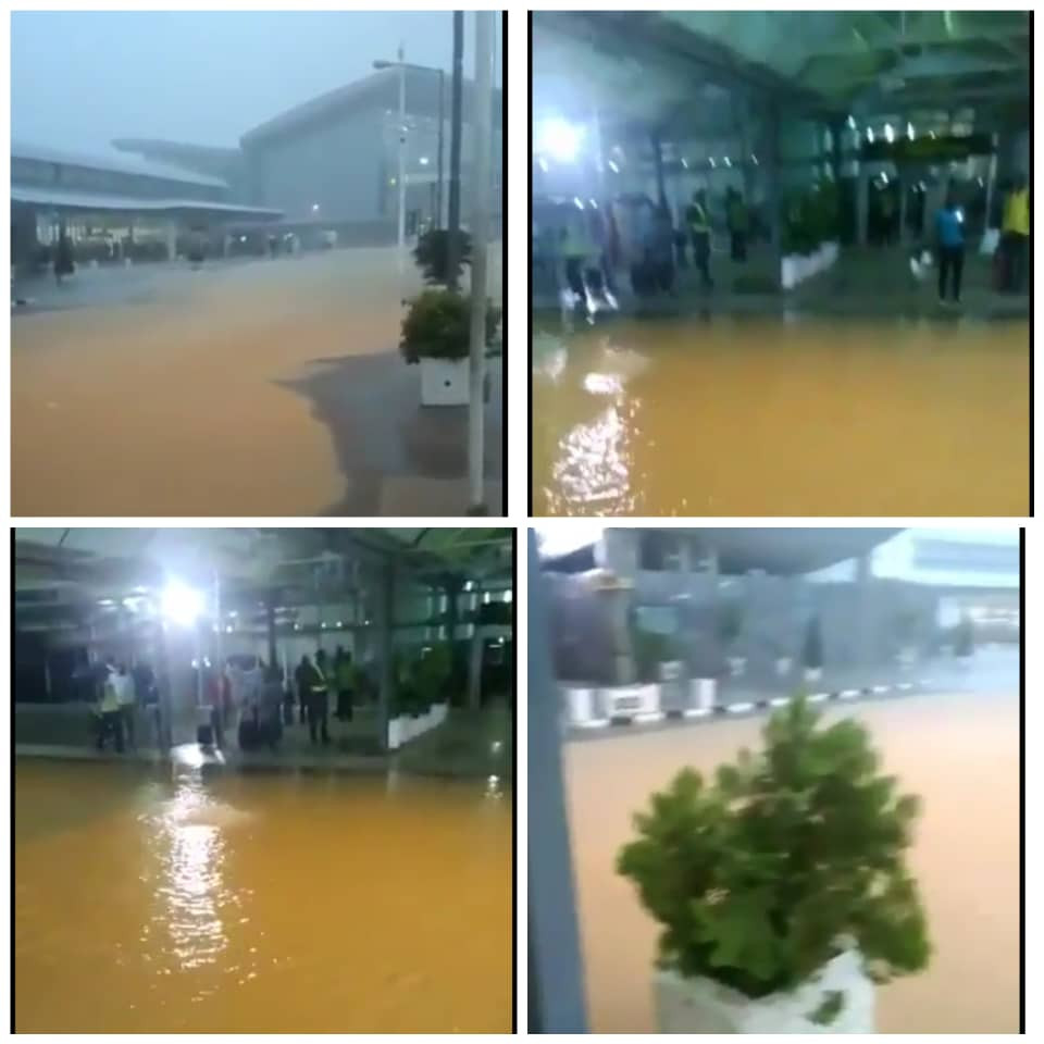 Video: Nnamdi Azikiwe International Airport flooded after heavy downpour