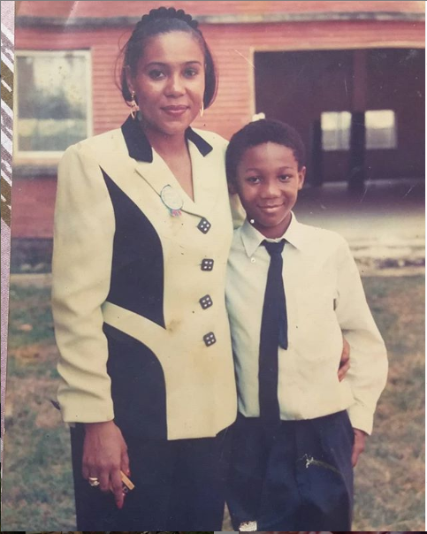 Major throwback photo of Nollywood actress, Shan George and her son?