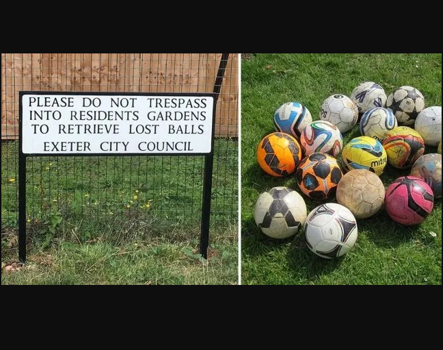 Landlady, 56, is fined and faces prosecution for theft for donating footballs kicked into her garden to charity (Photos)