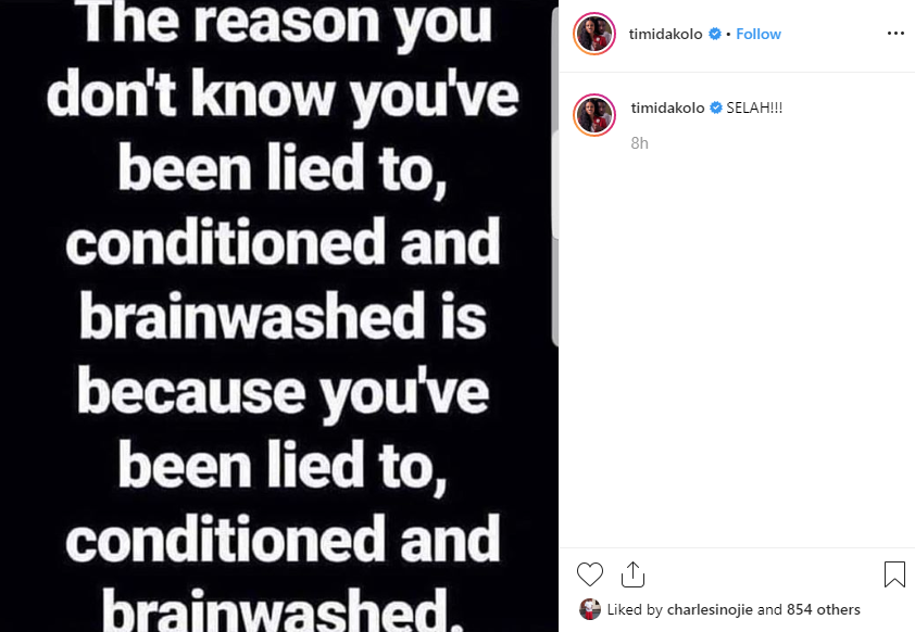 Timi Dakolo addresses brainwashed and conditioned people 
