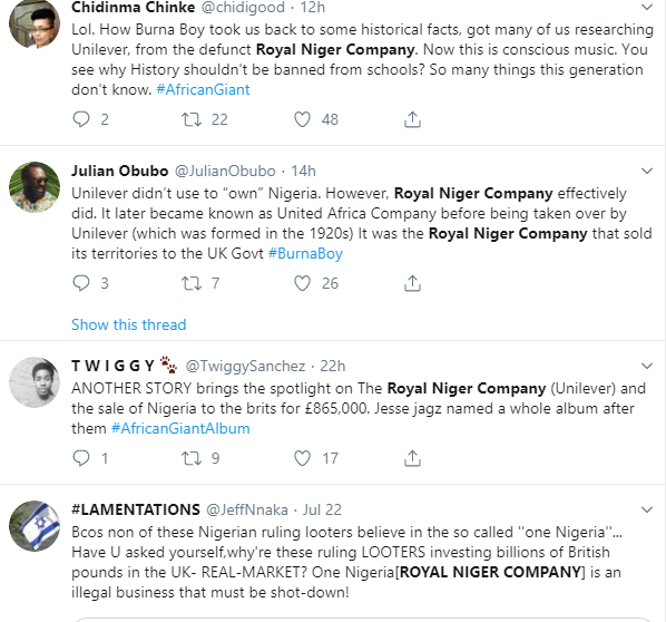 Did Royal Niger Company/Unilever sell Nigeria to Britain just like Burna Boy said in his African Giant Album? 