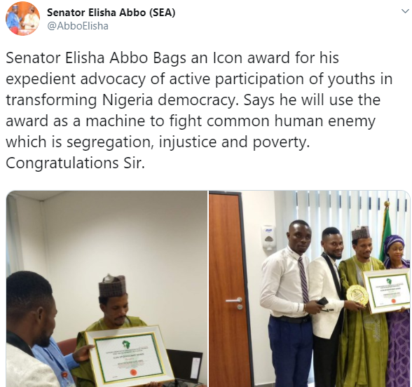 Just imagine this! Sen. Elisha Abbo receives an Icon Award weeks after assaulting a lady in sex toy store 
