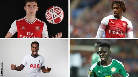 Kieran Tierney, Alex Iwobi, Ryan Sessegnon and Ismaila Sarr