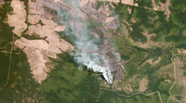 Satellite image of fires in Mato Grosso, Brazil