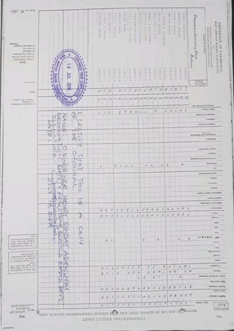 See the certificate and secondary school photo President Buhari presented at the Presidential tribunal 